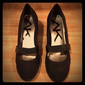 Anne Klein Sport Black Low Heel Wedges